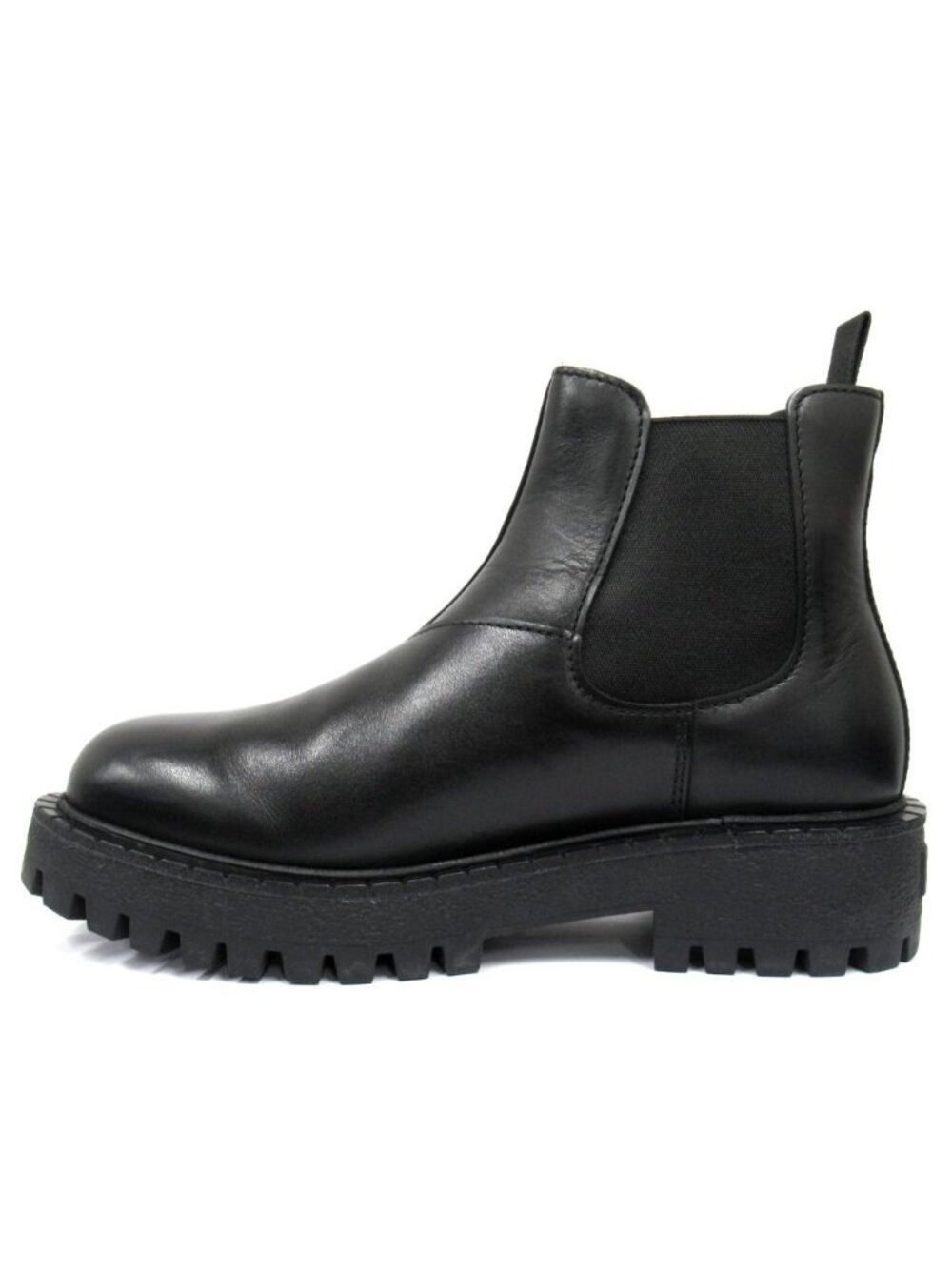 Prada Leather Chelsea Boots Shoes Side Gore 5.5 Black - Picture 2 of 6